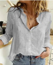 Women's Long Sleeve Blouse with Classic Collar – Elegant Office & Casual Top 4