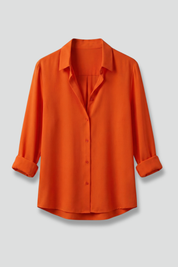 Women's Long Sleeve Blouse with Turn-Down Collar, Elegant and Versatile Top for Casual and Professional Style 1