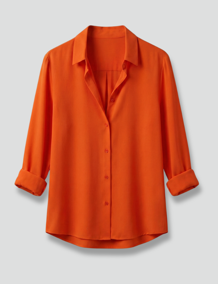 Women's Long Sleeve Blouse with Turn-Down Collar, Elegant and Versatile Top for Casual and Professional Style 1