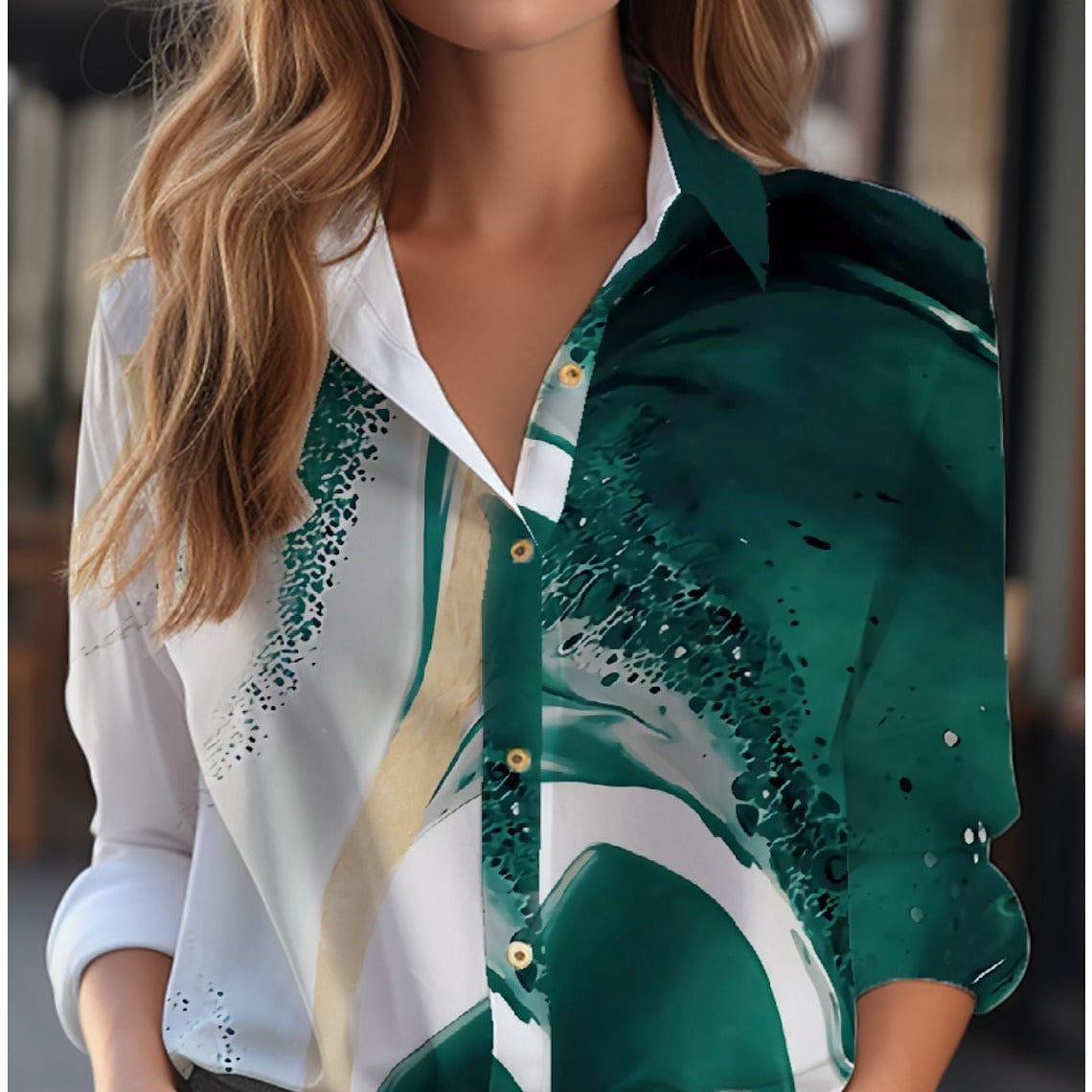 Women's Long Sleeve Floral Blouse with Button Down Design for Effortless Style 4