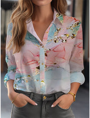 Women's Long Sleeve Floral Blouse with Button Down Design for Effortless Style 6