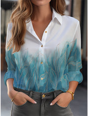 Women's Long Sleeve Floral Blouse with Button Down Design for Effortless Style 7