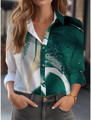 Women's Long Sleeve Floral Blouse with Button Down Design for Effortless Style 8