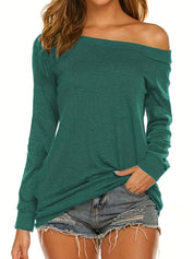 Women’s Long Sleeve Simple Yellow T-Shirt Casual Elegant Top 7