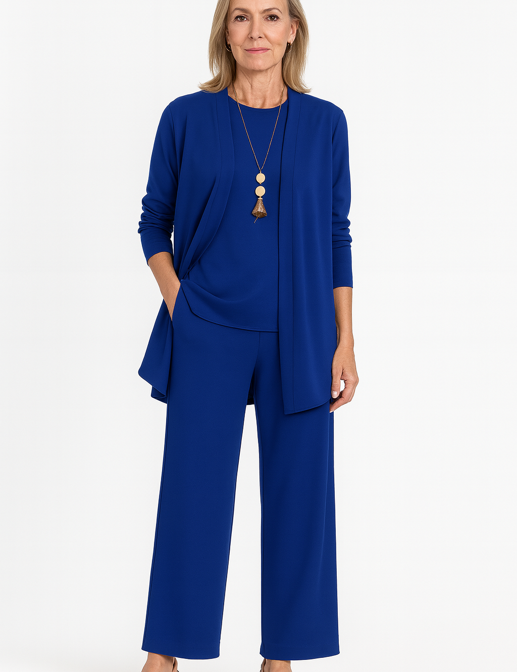Women's Outfit 3-Piece Cardigan Set with Wide Leg Trousers - Versatile Women's Clothing for Autumn 6