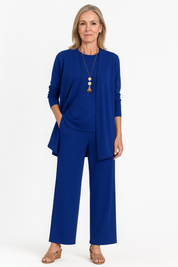 Women's Outfit 3-Piece Cardigan Set with Wide Leg Trousers - Versatile Women's Clothing for Autumn 6