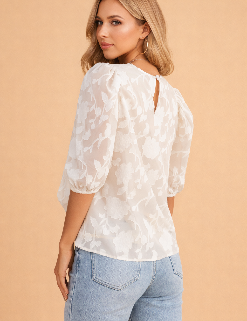 Women's Puff Sleeve Blouse - Elegant Classic Top for Casual and Formal Wear 5