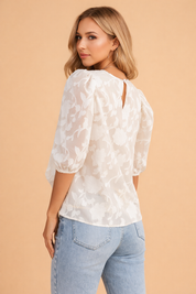 Women's Puff Sleeve Blouse - Elegant Classic Top for Casual and Formal Wear 5