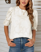 Women's Puff Sleeve Blouse - Elegant Summer Tops for Women, Casual Chic Shirt 2