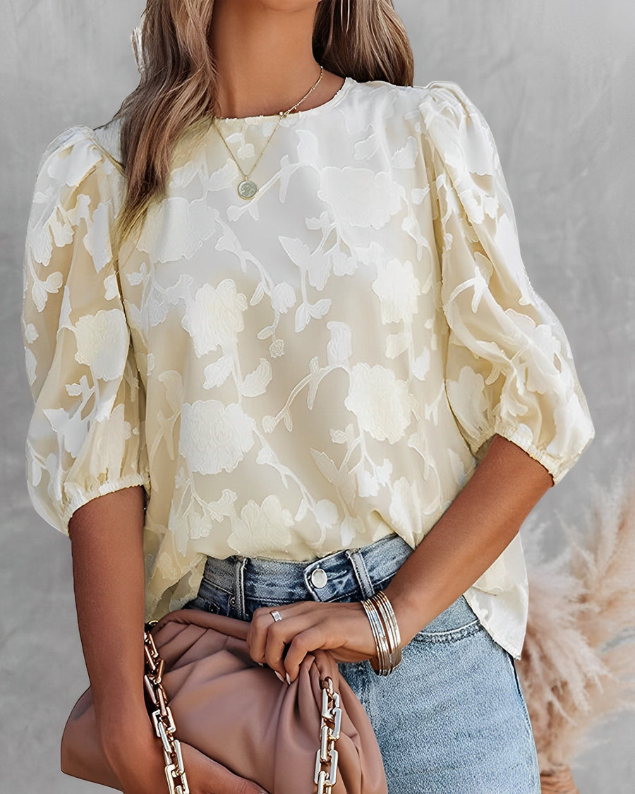 Women's Puff Sleeve Blouse - Elegant Summer Tops for Women, Casual Chic Shirt 6