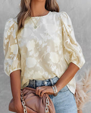 Women's Puff Sleeve Blouse - Elegant Summer Tops for Women, Casual Chic Shirt 6