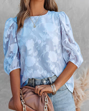Women's Puff Sleeve Blouse - Elegant Summer Tops for Women, Casual Chic Shirt 7