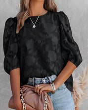 Women's Puff Sleeve Blouse - Elegant Summer Tops for Women, Casual Chic Shirt 8