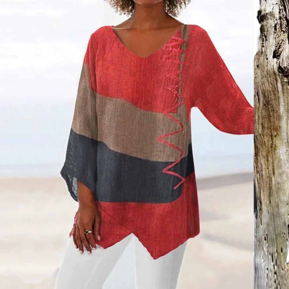 Women's Shirt - Stylish Tricolor Lightweight Casual Summer Top for Effortless Style and Comfort 1