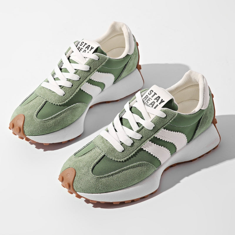 Women's Sneakers with Arch Support - Retro Platform Lace-Up Trainers for Casual Wear 0
