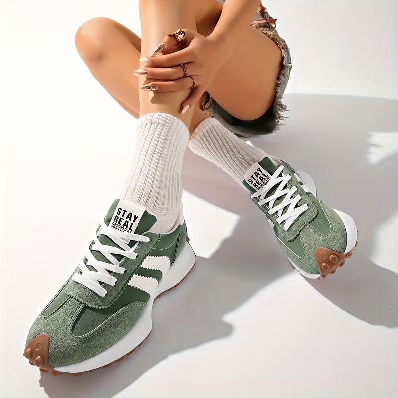 Women's Sneakers with Arch Support - Retro Platform Lace-Up Trainers for Casual Wear 1