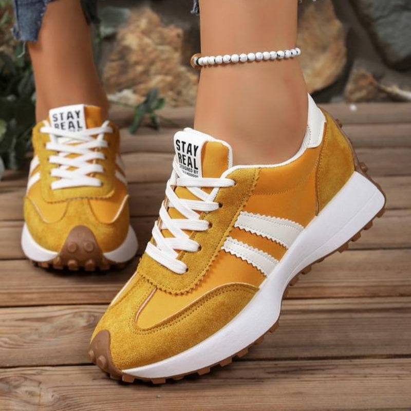Women's Sneakers with Arch Support - Retro Platform Lace-Up Trainers for Casual Wear 9