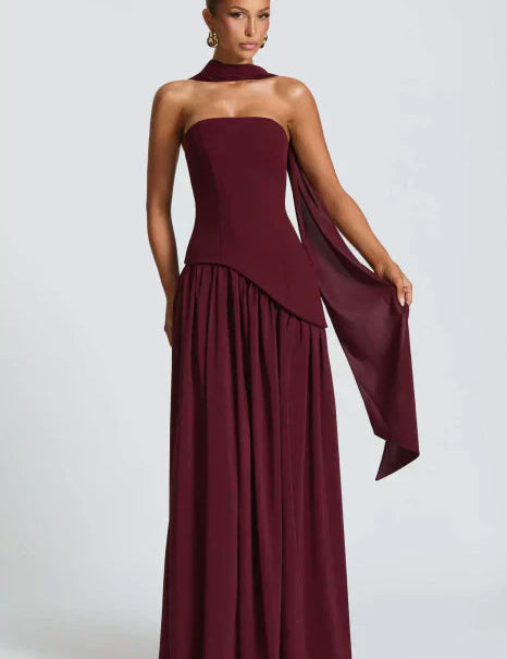 Women's Strapless Maxi Dress - Elegant Summer Dress for Parties and Formal Occasions 0