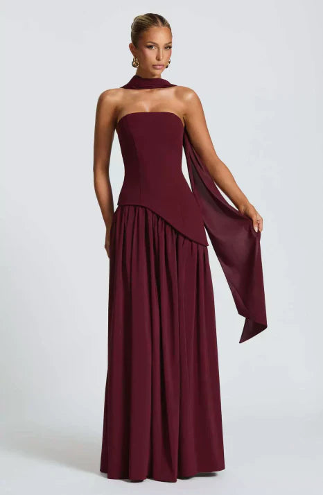 Women's Strapless Maxi Dress - Elegant Summer Dress for Parties and Formal Occasions 0