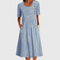 Women's Striped Midi Summer Dress - Elegant, Comfortable & Flattering Style for Warm Weather Outings 0