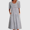 Women's Striped Midi Summer Dress - Elegant, Comfortable & Flattering Style for Warm Weather Outings 1