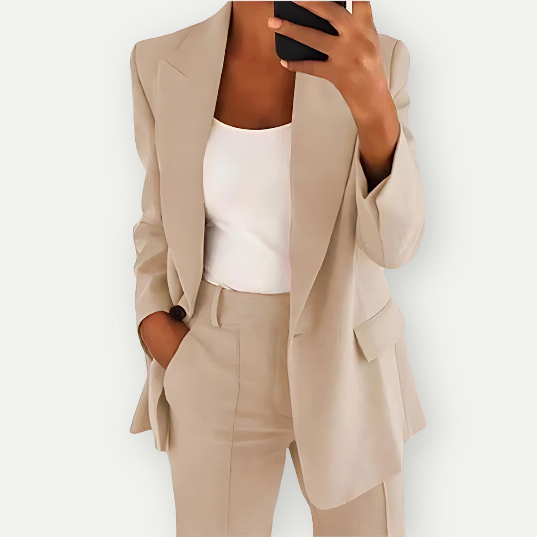 Women's Suit Set - Tailored Blazer and Trouser Set for Stylish Office Wear 0