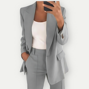 Women's Suit Set - Tailored Blazer and Trouser Set for Stylish Office Wear 4