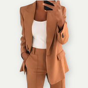 Women's Suit Set - Tailored Blazer and Trouser Set for Stylish Office Wear 5