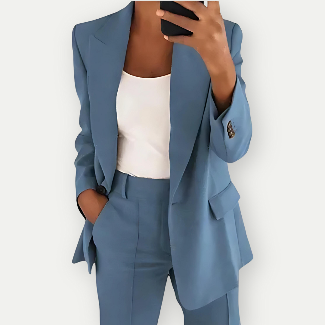 Women's Suit Set - Tailored Blazer and Trouser Set for Stylish Office Wear 6