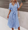 Women's Summer Floral Print Midi Dress - Elegant Casual Style for Warm Weather 0