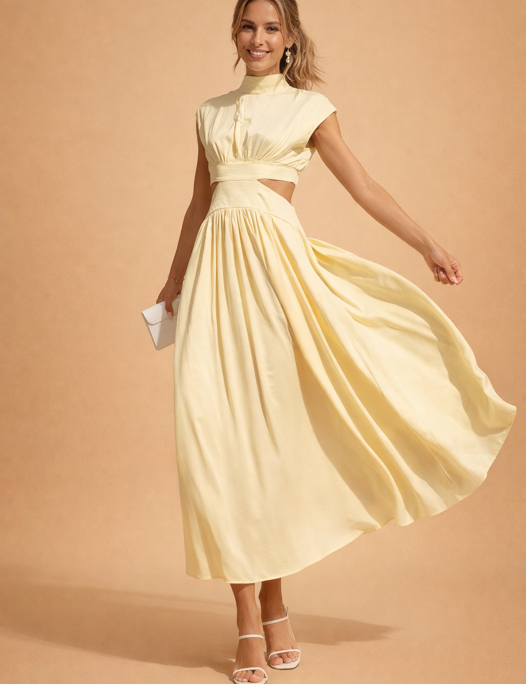 Women's Summer Maxi Dress - Elegant White Dress for Garden Party & Beach Wear 1