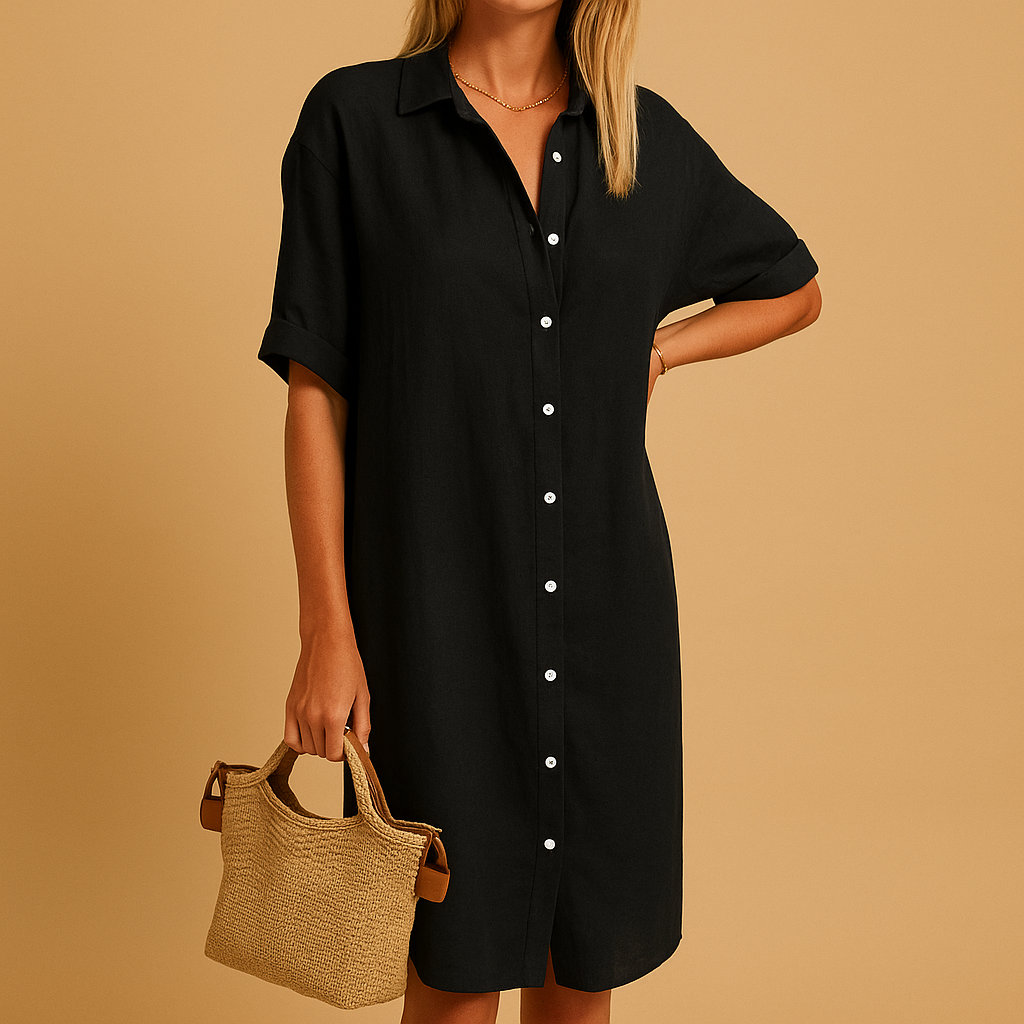 Women's Summer Shirt Dress Lightweight Comfortable Versatile Casual Dress 0