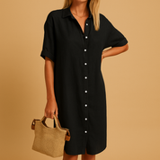 Women's Summer Shirt Dress Lightweight Comfortable Versatile Casual Dress 0
