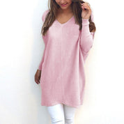 Women's Sweater Long V-Neck Soft Comfortable Fit for Versatile Style 1