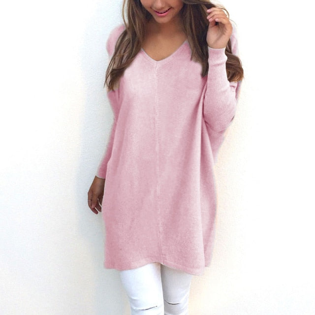 Women's Sweater Long V-Neck Soft Comfortable Fit for Versatile Style 1