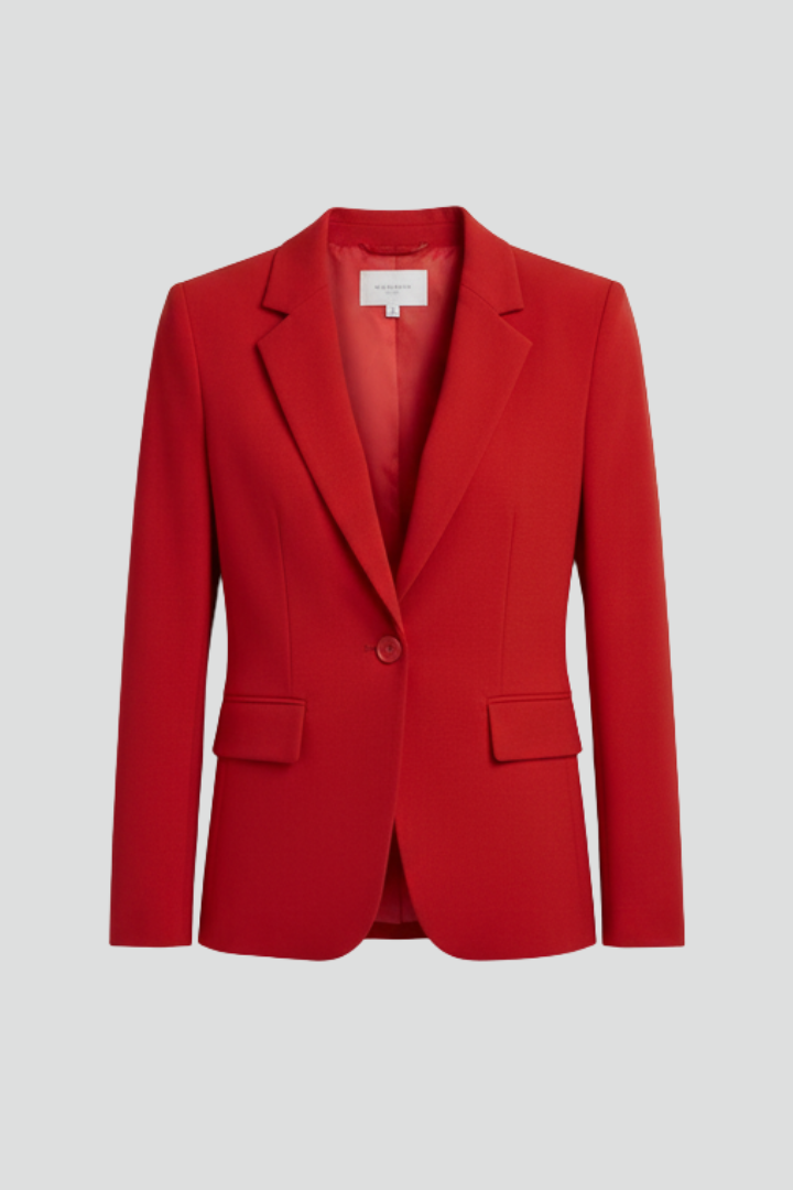 Women's Tailored Blazer with Notched Lapel and Single Button Closure 1