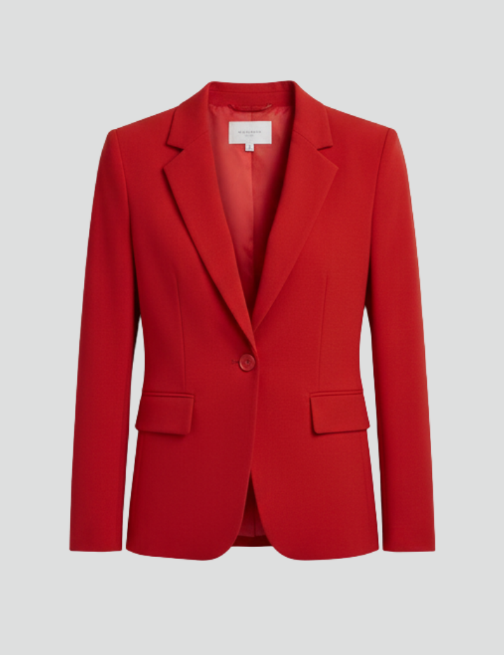 Women's Tailored Blazer with Notched Lapel and Single Button Closure 1