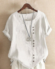 Women's Top - Relaxed Fit Button Front Blouse for Women, Casual Short Sleeve Summer Top 5