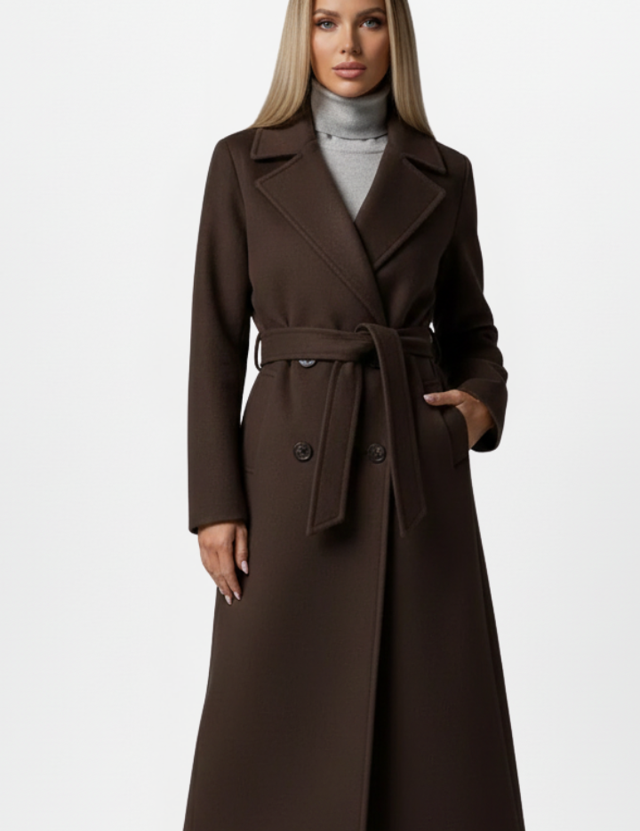 Women's Trench Coat - Elegant Long Double-Breasted Design with Belt, Stylish Winter Coat for Casual and Formal Occasions 5