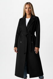 Women's Trench Coat - Elegant Long Double-Breasted Design with Belt, Stylish Winter Coat for Casual and Formal Occasions 7