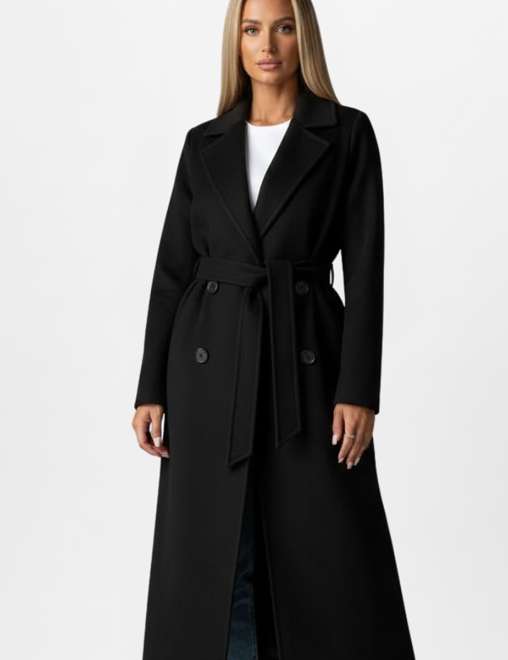 Women's Trench Coat - Elegant Long Double-Breasted Design with Belt, Stylish Winter Coat for Casual and Formal Occasions 7