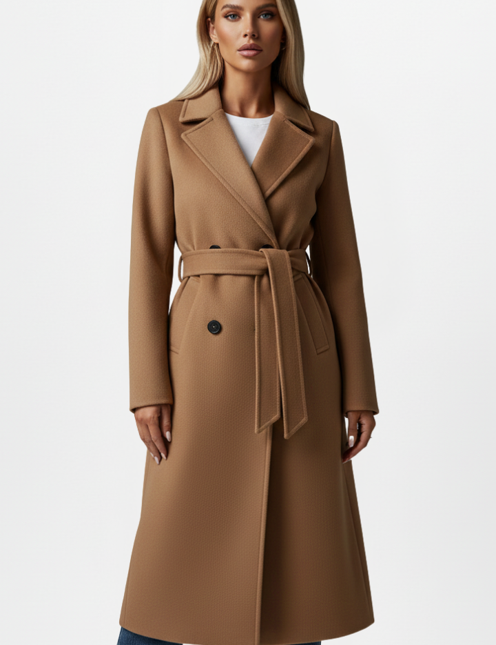 Women's Trench Coat - Elegant Long Double-Breasted Design with Belt, Stylish Winter Coat for Casual and Formal Occasions 8