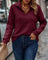 Women's Trendy V-Neck Sweater with High Collar - Stylish and Versatile for Every Occasion 1
