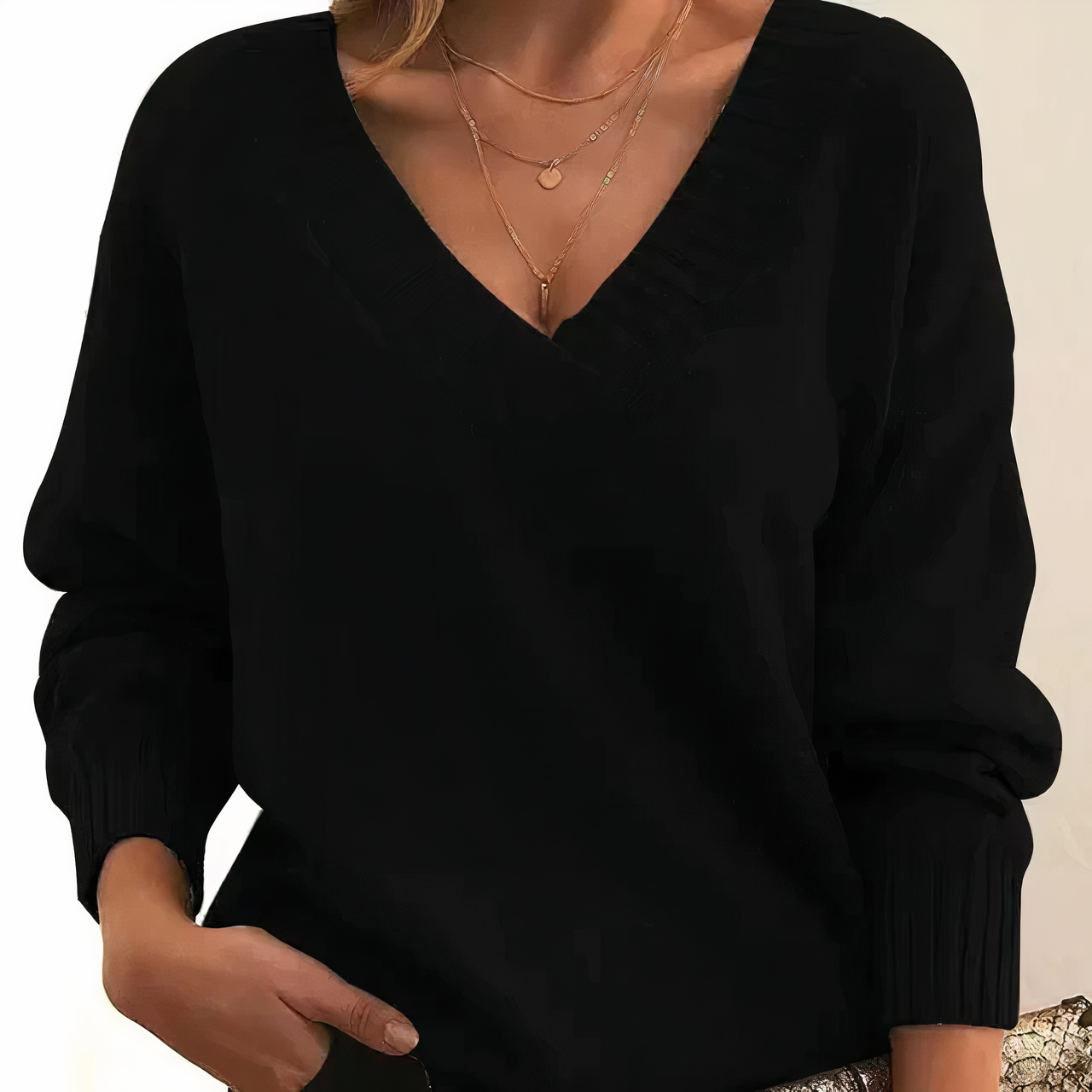 Women's V-Neck Sweater - Stylish and Comfortable Pullover for All-Day Wear 0