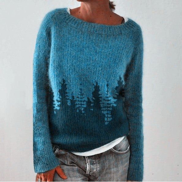 Women's Vintage Knit Sweater - Warm, Stylish Pullover for Autumn & Winter Fashion 0