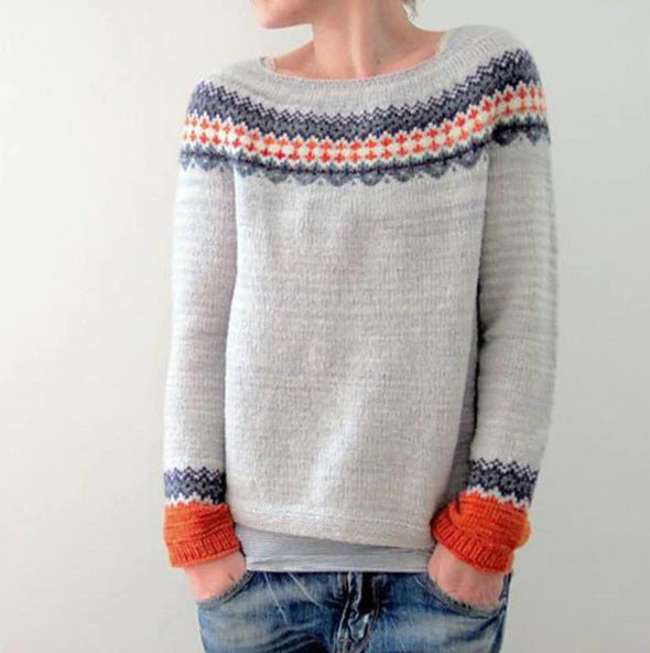 Women's Vintage Knit Sweater - Warm, Stylish Pullover for Autumn & Winter Fashion 3