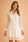 Women's White Lace Dress - Elegant V-Neck Long Sleeve Formal Dresses for Special Occasions 0