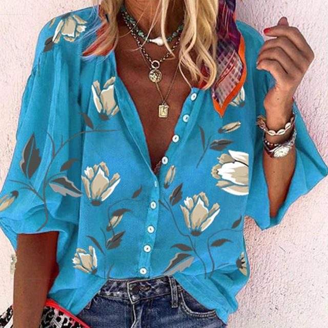 Womens Blouse - Lightweight Floral Design for Elegant Casual and Formal Wear 2