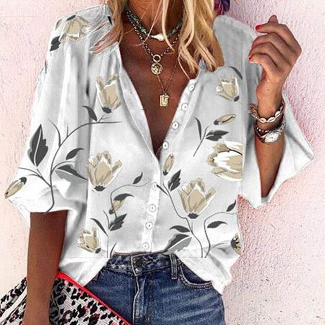Womens Blouse - Lightweight Floral Design for Elegant Casual and Formal Wear 4