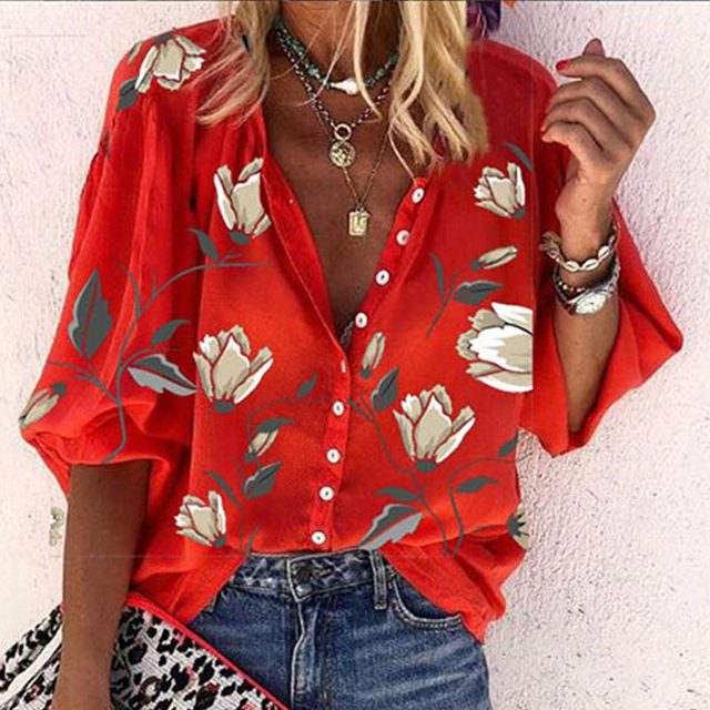 Womens Blouse - Lightweight Floral Design for Elegant Casual and Formal Wear 5